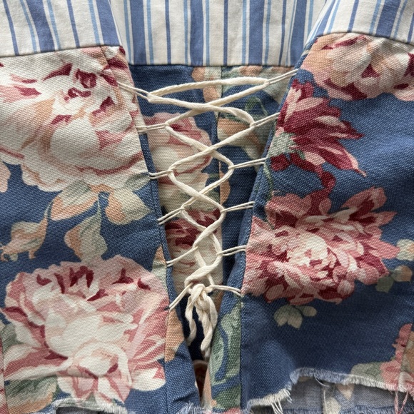 Vintage Karen Alexander 80’s Vest Floral Lace Up Back Casual Rare Preppy Size 12 - Picture 6 of 9